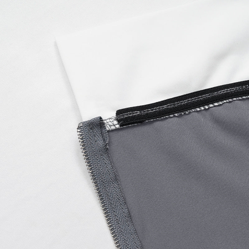 Chaleco de color contrastante, pantalones de traje de pierna ancha, traje casual de moda de dos piezas