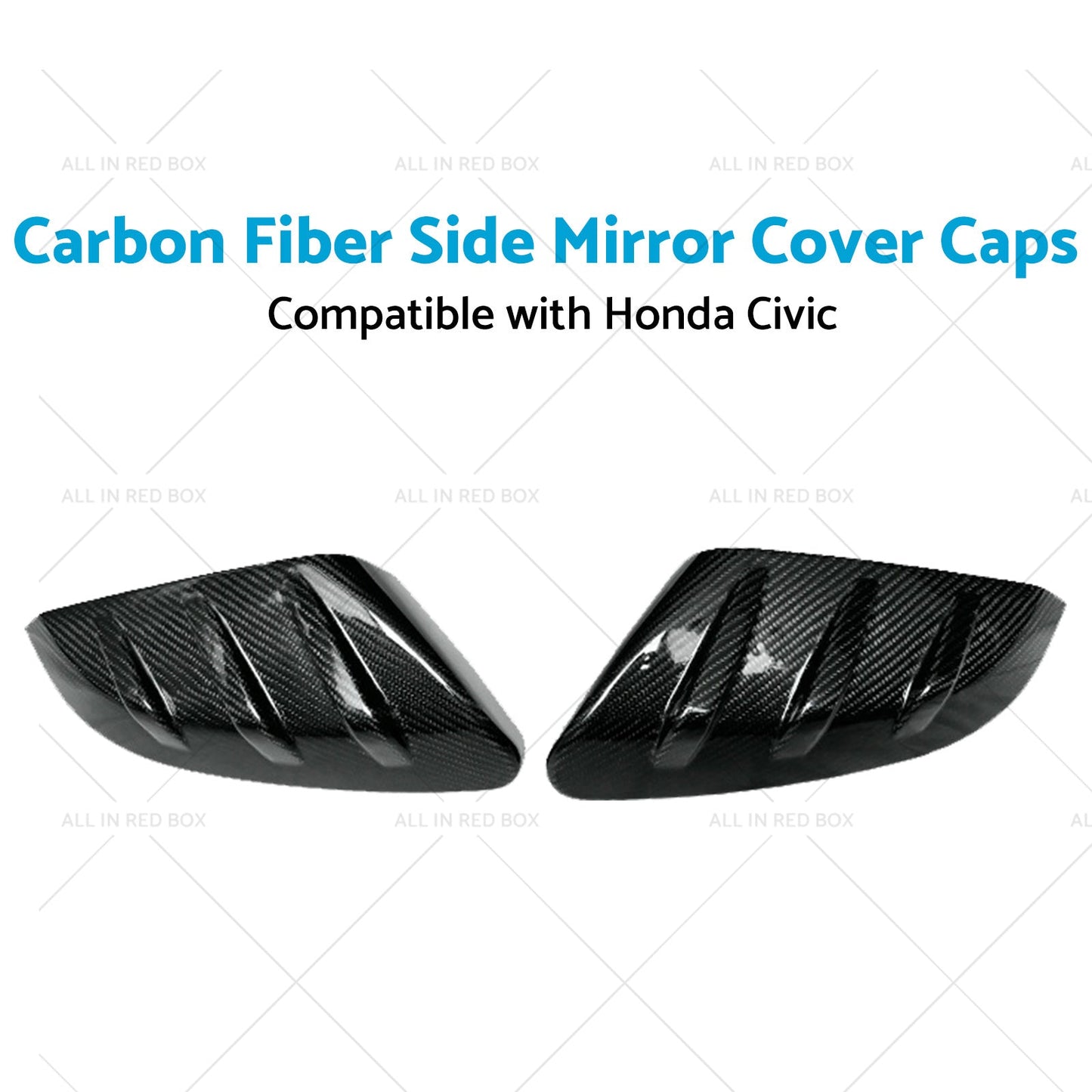 2x Carbon Fiber Side Mirror Cover Caps Suitable for 16-21 Honda Civic-3