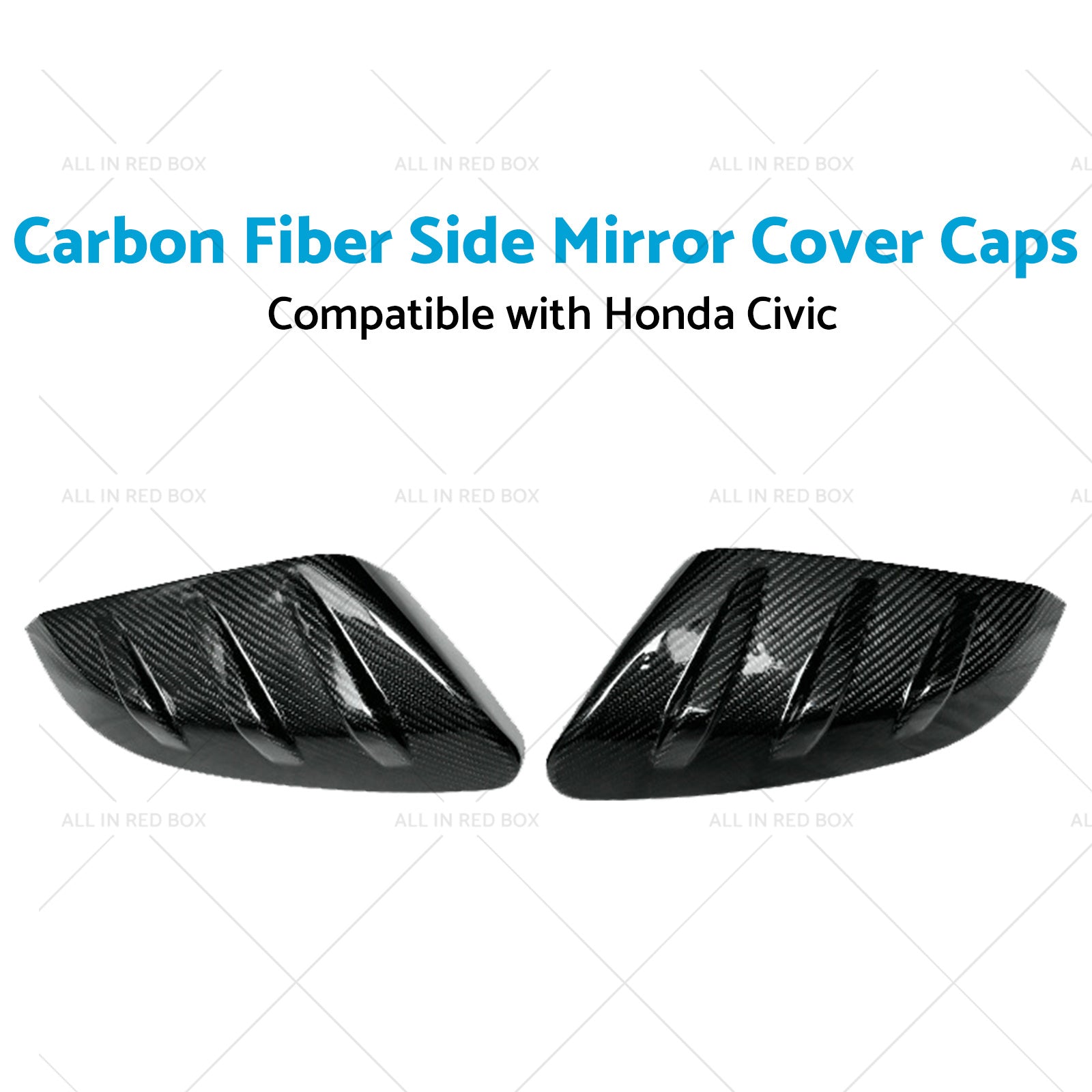 2x Carbon Fiber Side Mirror Cover Caps Suitable for 16-21 Honda Civic-3