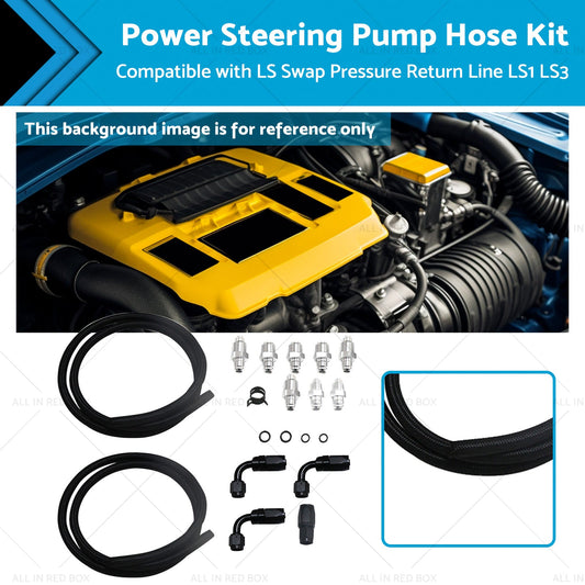 Power Steering Pump Hose Kit Suitable for LS LS1 LS3 Swap Pressure Return Line-0