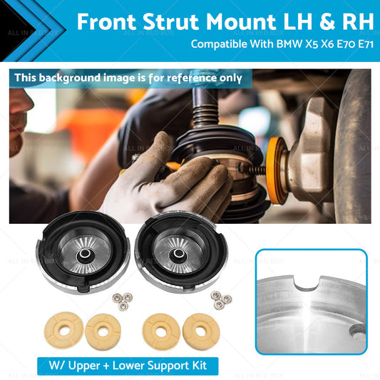 Front Strut Mount LH and RH W UpperLower Support Kit Suitable For BMW X5 X6 E70 E71-0